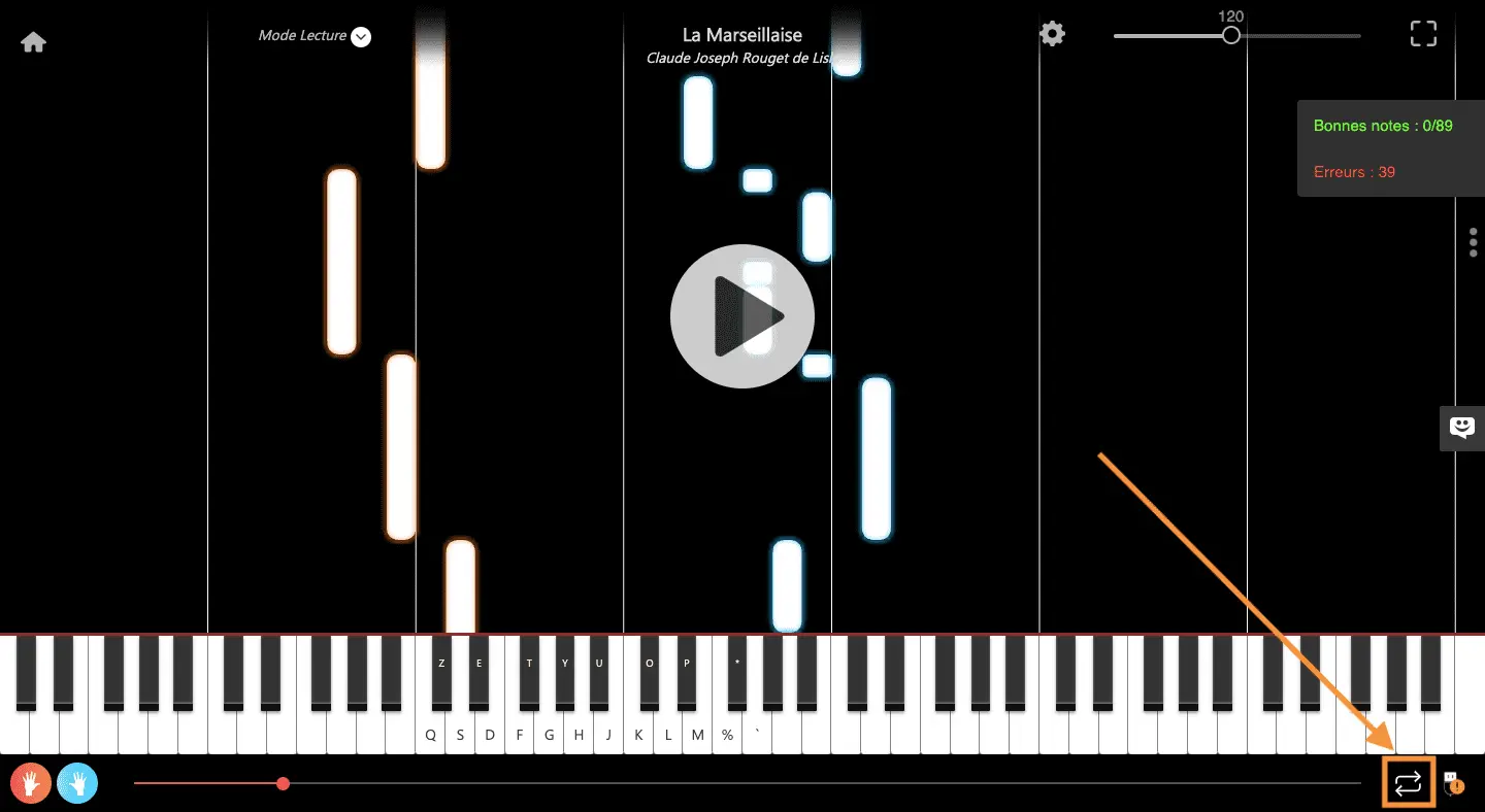 boucle apprendre piano repetition