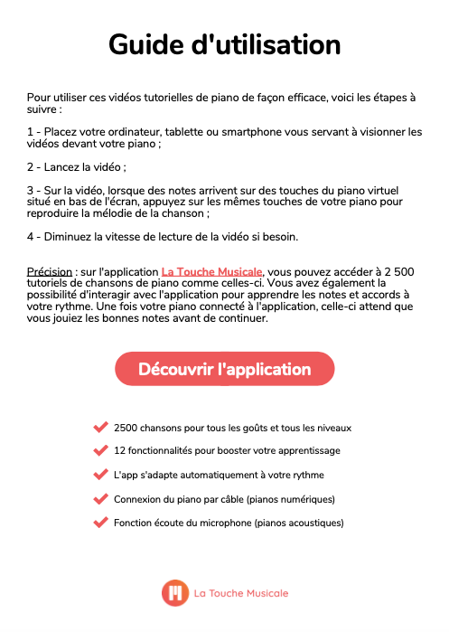 guide utilisation videos tutorielles piano