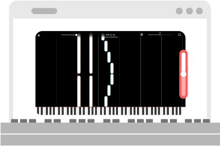 regler vitesse notes piano