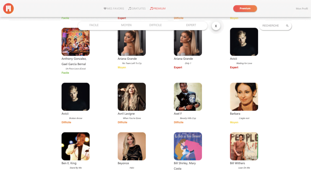 catalogue payant piano