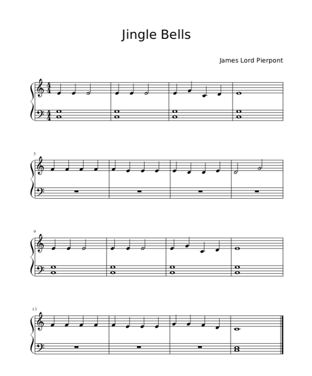 jingle bells spartito