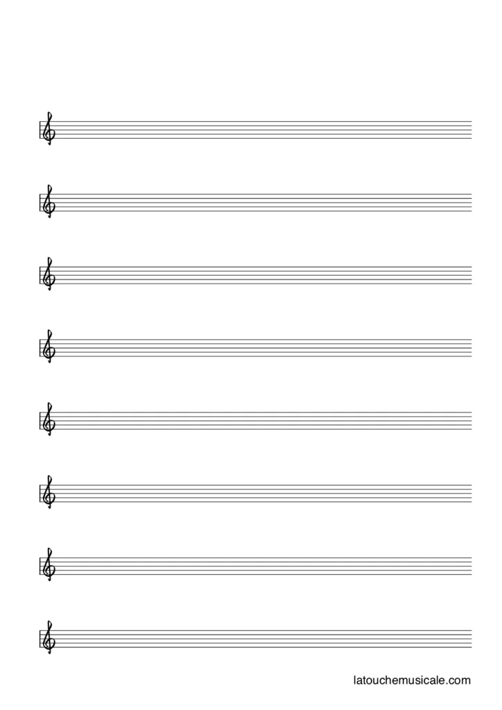 Partition Vierge et Papier Musique Gratuit en PDF - La Touche Musicale