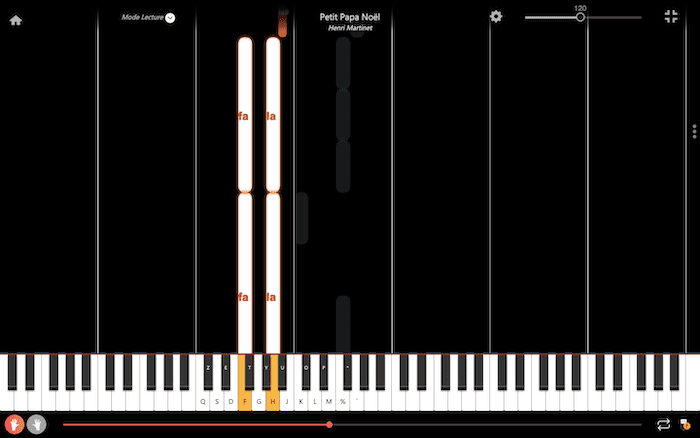 petit papa noel piano main gauche