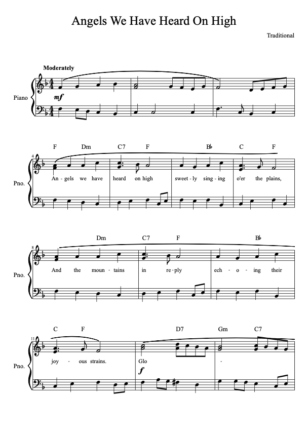 angels we have heard on high sheet music