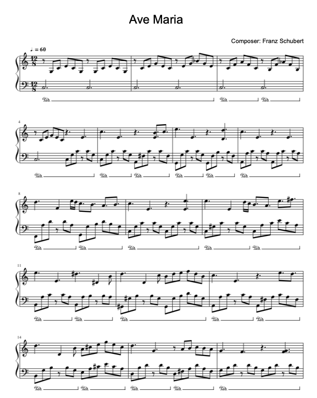 cabina inestable precio Ave Maria de Schubert - Partitura Fácil en PDF - La Touche Musicale