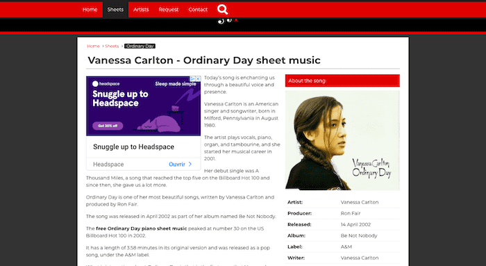boss piano sheet music página de canções gratuitas