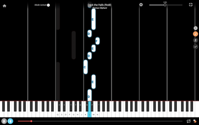deck the halls notas piano mão direita