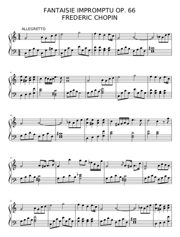 fantaisie impromptu sheet music
