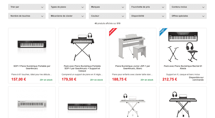 gear4music piano numerique