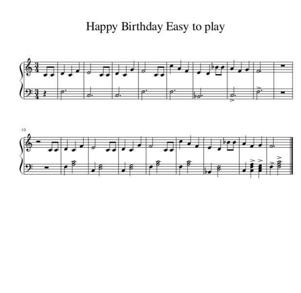 happy birthday klaviernoten