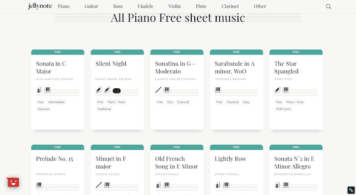 jellynote partituras piano