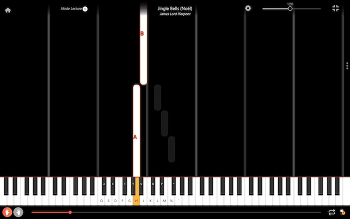 jingle bells piano mano izquierda