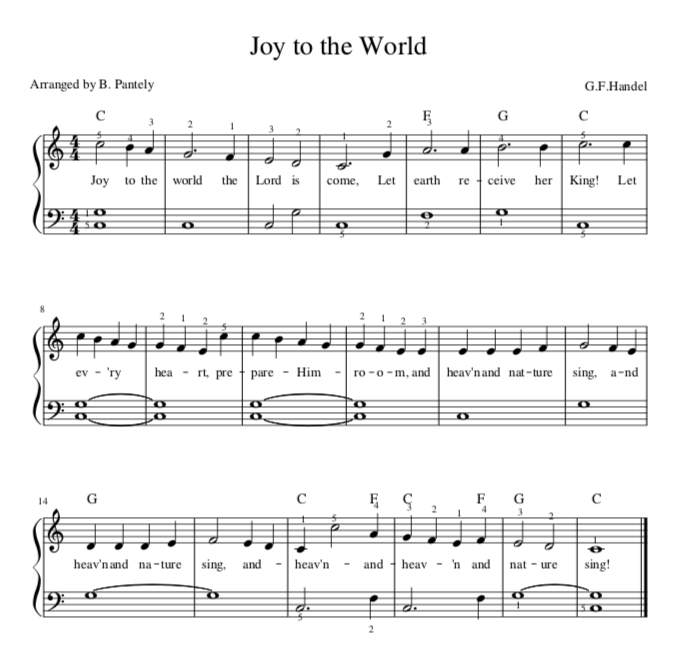 joy to the world sheet music