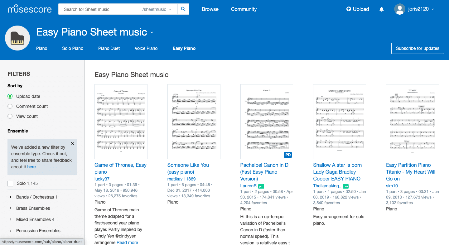musescore spartiti pianoforte