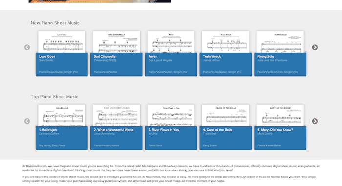 musicnotes partituras faciles pdf
