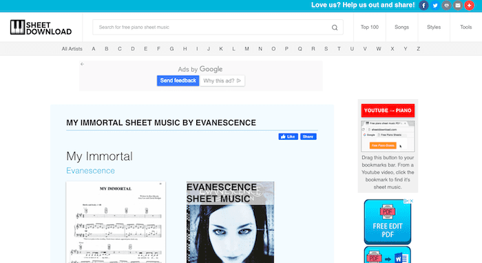 sheet download descagar partitura facil