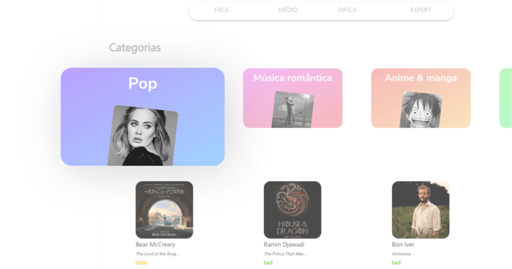 categorias de aplicativos de piano música