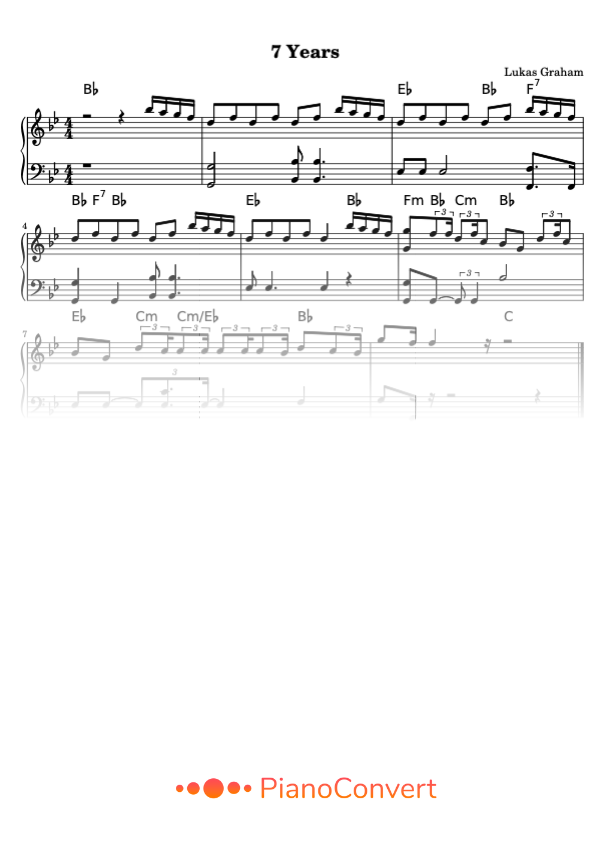 7 - Partitura para Piano Fácil en PDF - La Touche Musicale