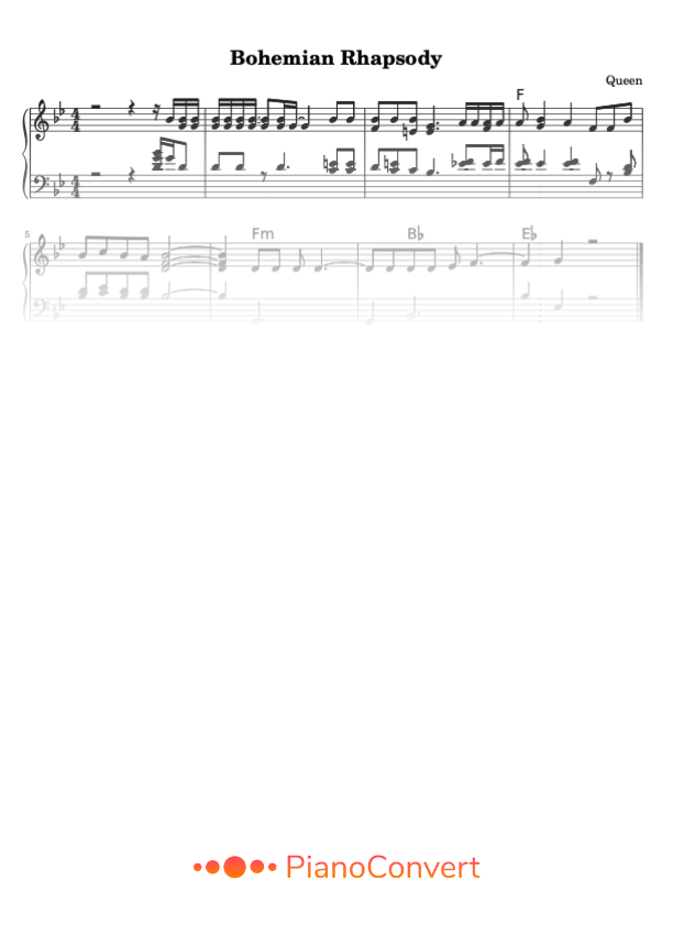 bohemian rhapsody partitura