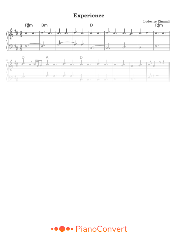 experience sheet music