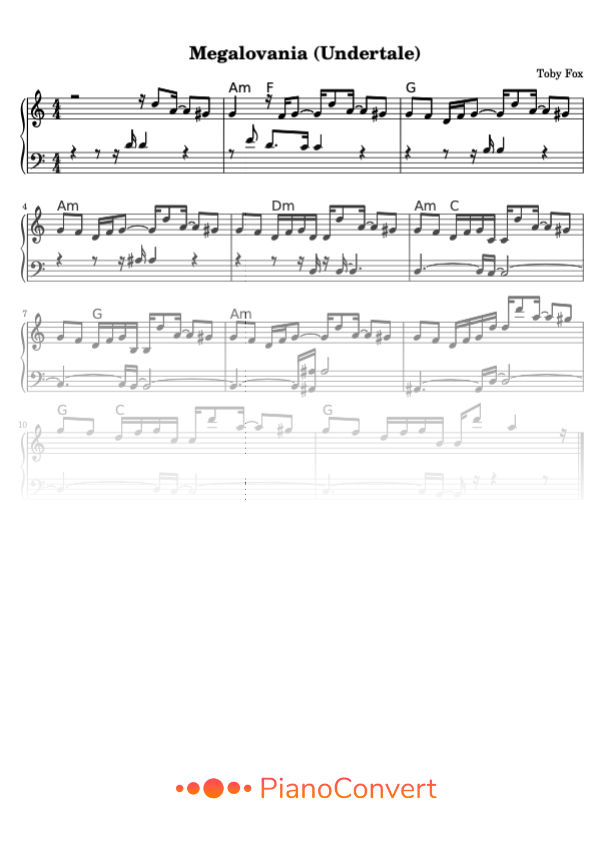 Mortal infinito coro Megalovania - Partitura Fácil en PDF - La Touche Musicale