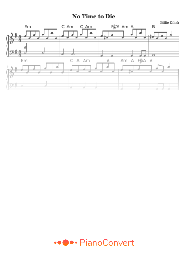 no time to die piano sheet music