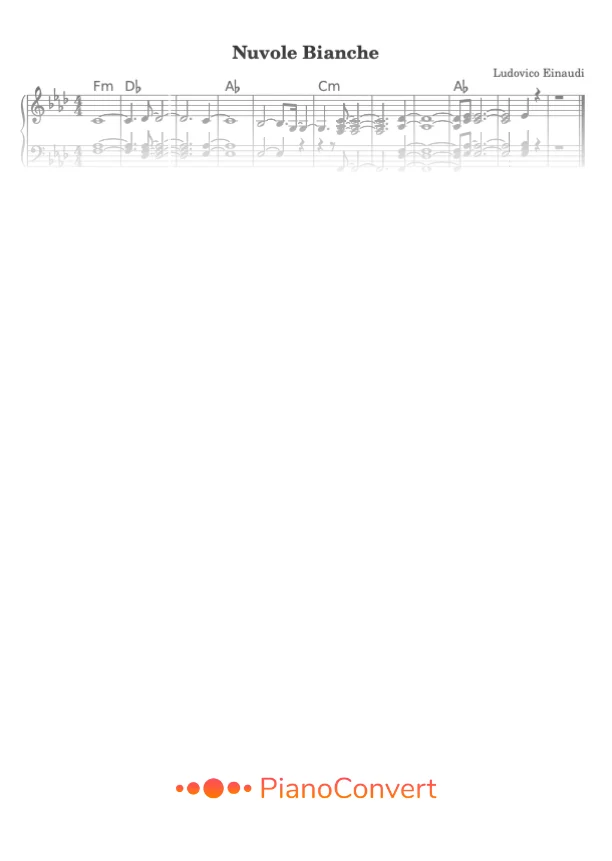 Nuvole Bianche - Easy Sheet Music in PDF - La Touche Musicale