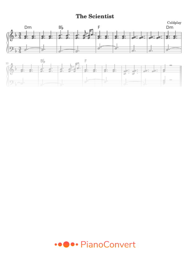 the scientist sheet music
