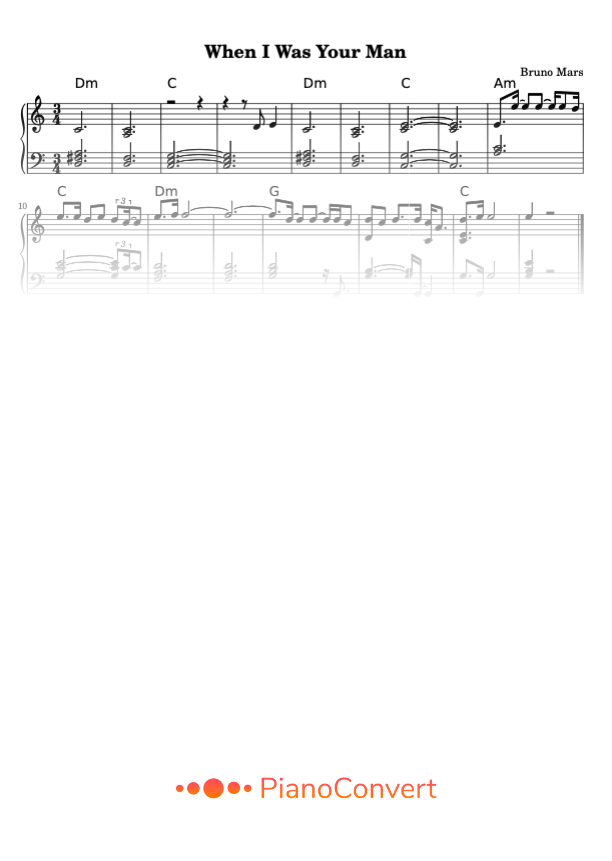 when i was your man partitura piano