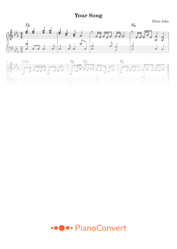 your song sheet music