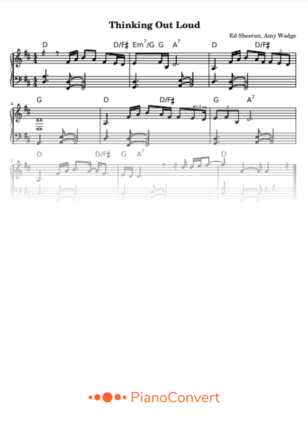 thinking out loud partitura piano