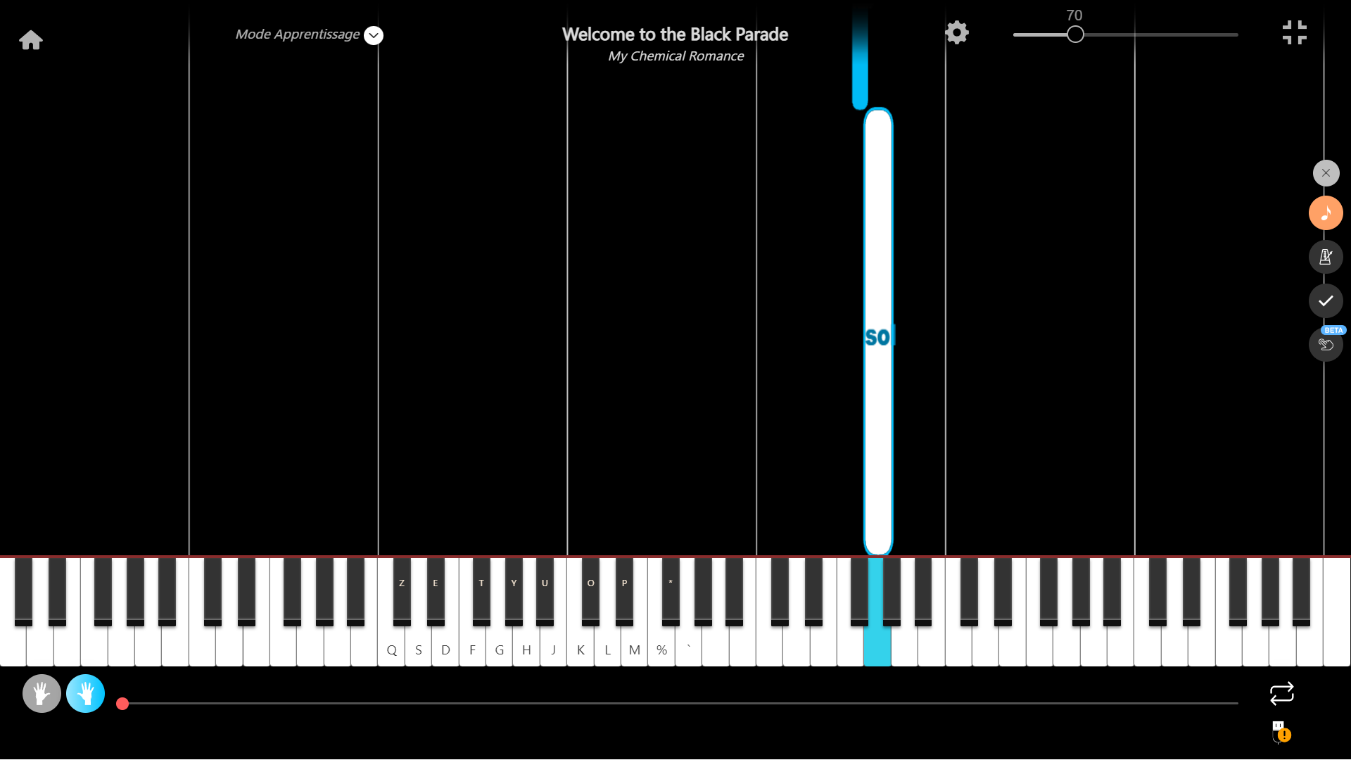 welcome to the black parade piano main droite