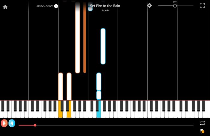 set fire to the rain piano sheet music presentation