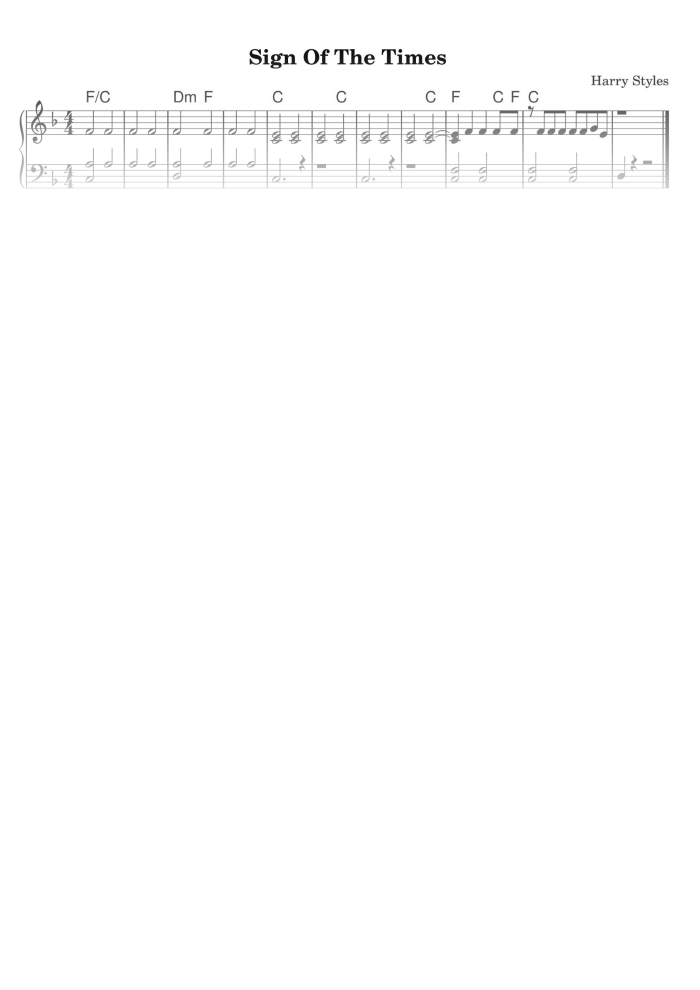 sign of the time piano sheet music
