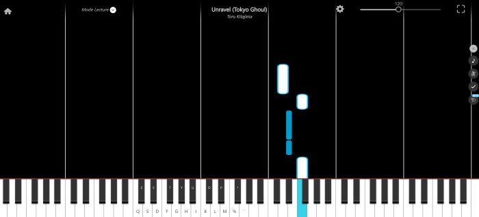 unravel piano sheet music presentation