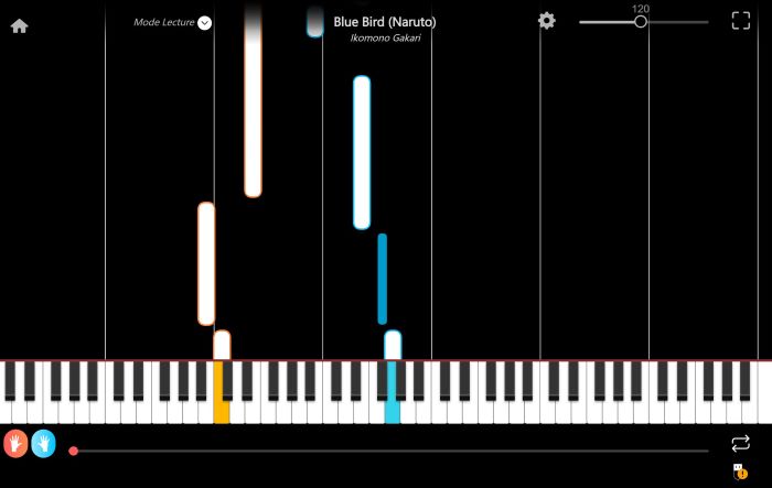 blue bird piano sheet music presentation