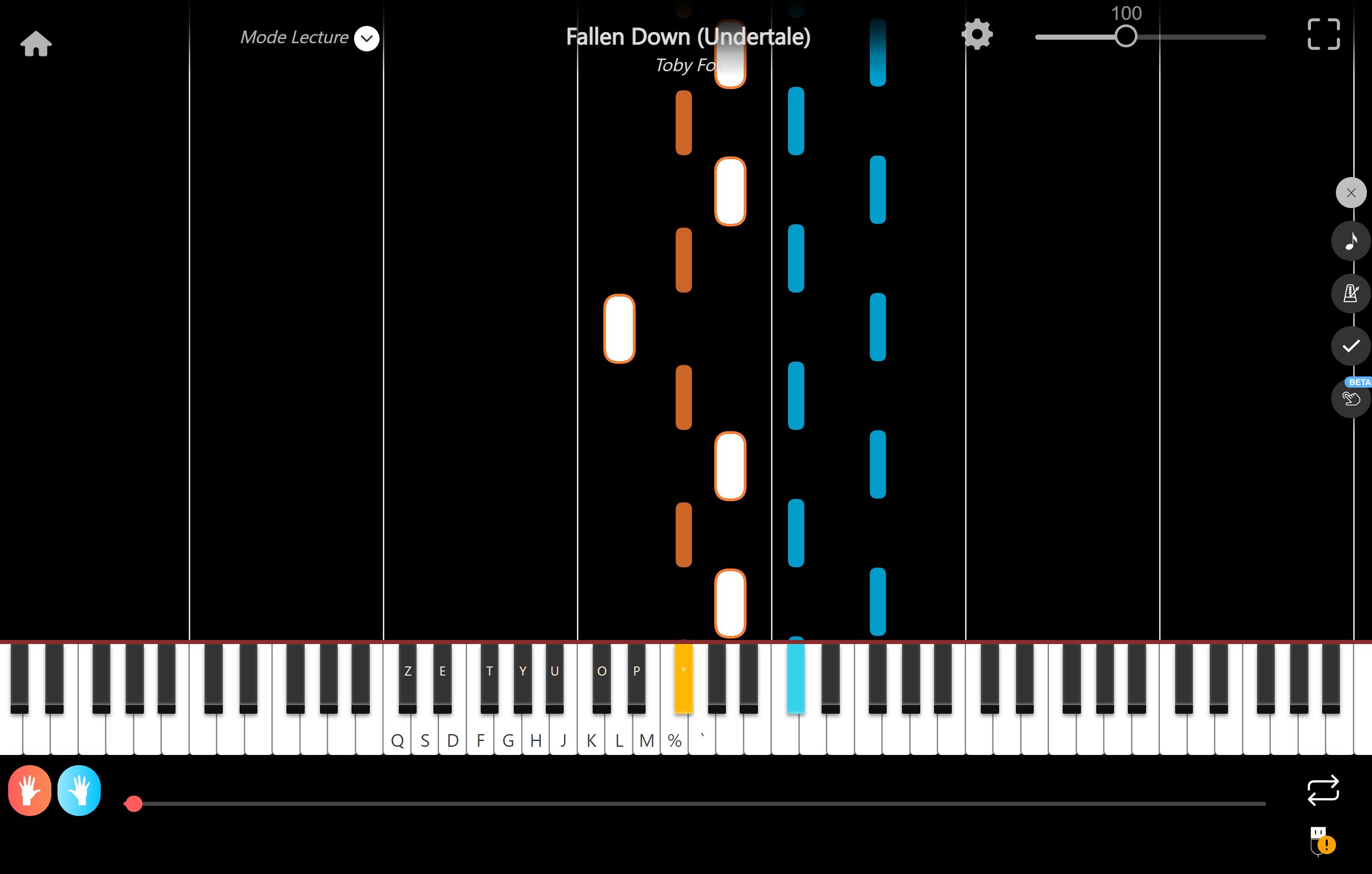fallen down piano sheet music presentation
