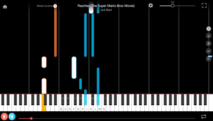 peaches piano sheet music presentation