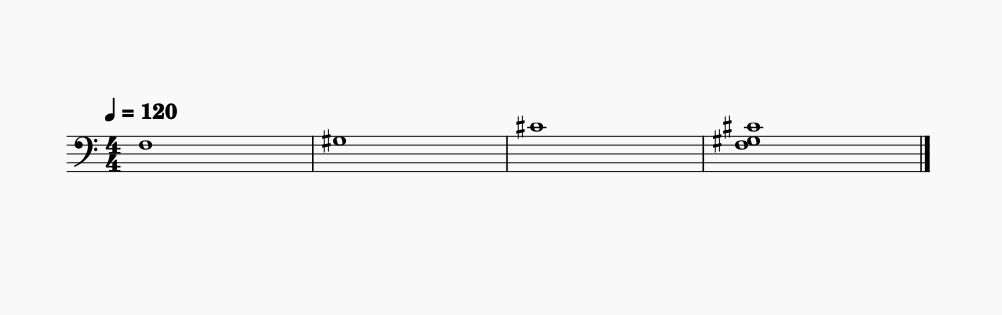 C# mayor acorde primera inversion partitura mano izquierda