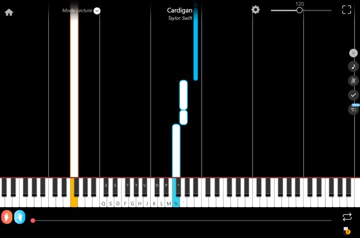 cardigan piano sheet music presentation