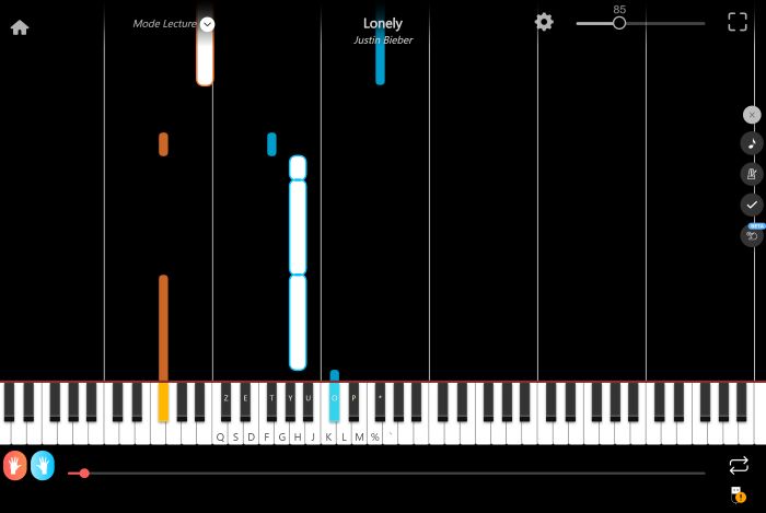lonely piano sheet music presentation