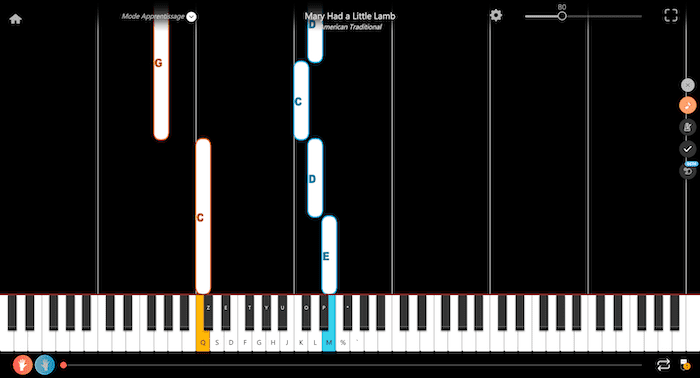 mary had a little lamb piano notes deux mains