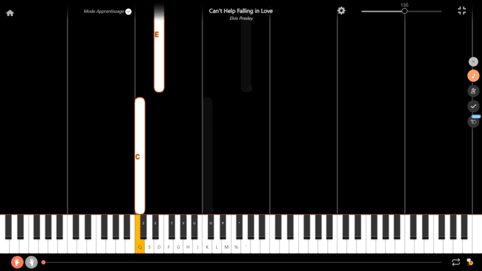 cant help falling in love piano noten buchstaben linke Hand