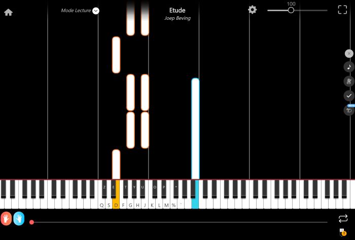 etude piano sheet music presentation