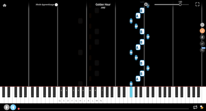 golden hour piano noten buchstaben rechte Hand