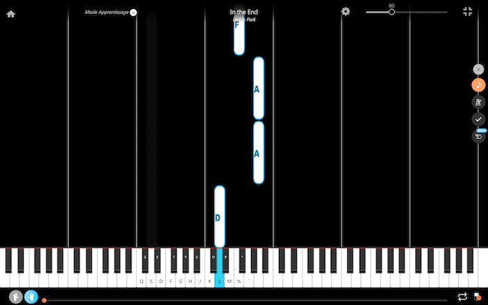 in the end piano notas mano derecha