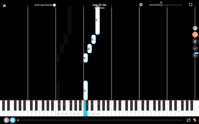 lean on me piano notas mano derecha