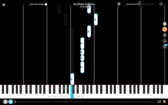 the wheels on the bus piano notes right hand