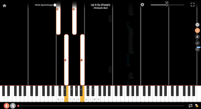 lass jetzt los piano noten buchstaben linke Hand