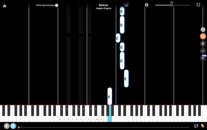 believer notes piano main droite